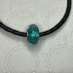 Chamilia Teal Iridescent Murano Glass Charm